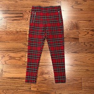 New (never worn, no tags) ZARA Plaid Checked Hi Rise Leggings Zipper Detailing